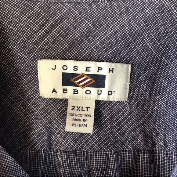 Joseph Abboud Men woven cotton button down long sleeve navy white pinstripe XXLT - Picture 2 of 7